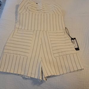 Boutique striped denim romper